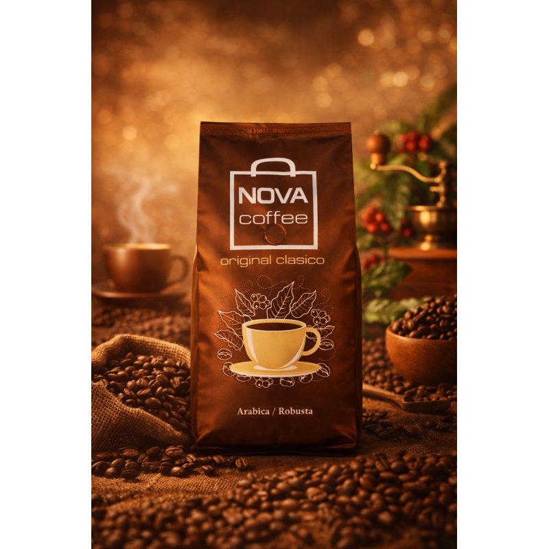 NOVA COFFEE Original Clasico — кава в зернах 1 кг, класична обсмажка