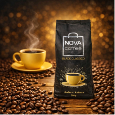 NOVA COFFEE Black Classico — кава в зернах, класична обсмажка 1кг 