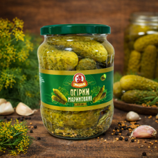 Огірки мариновані (6-8см) ТМ "Жирнов" 680гр