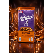Шоколад молочний з соленою карамеллю "Milka Extra" 190гр 