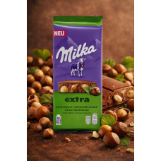 Шоколад молочний з цілими горіхами "Milka Extra" 190гр
